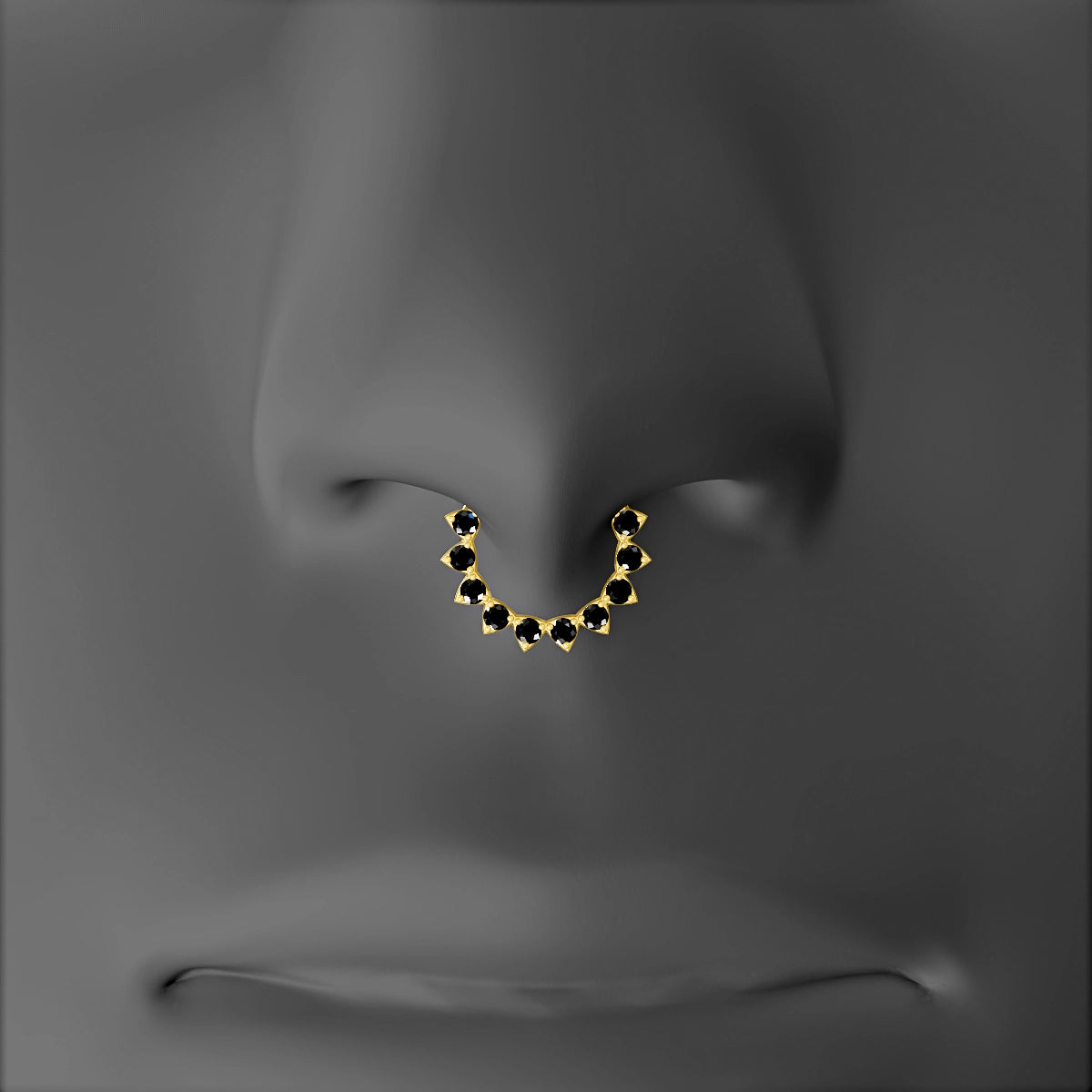 Uma | 18k Yellow Gold 8 mm Black Diamond Septum Piercing