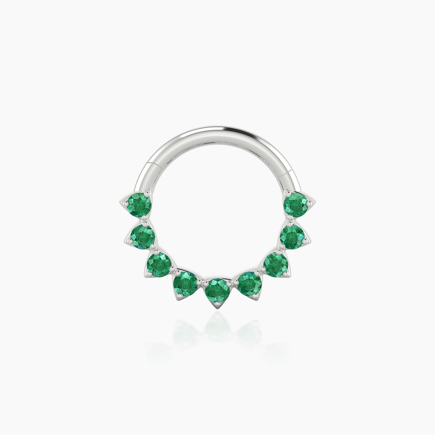 Uma | 18k White Gold 8 mm Emerald Septum Piercing