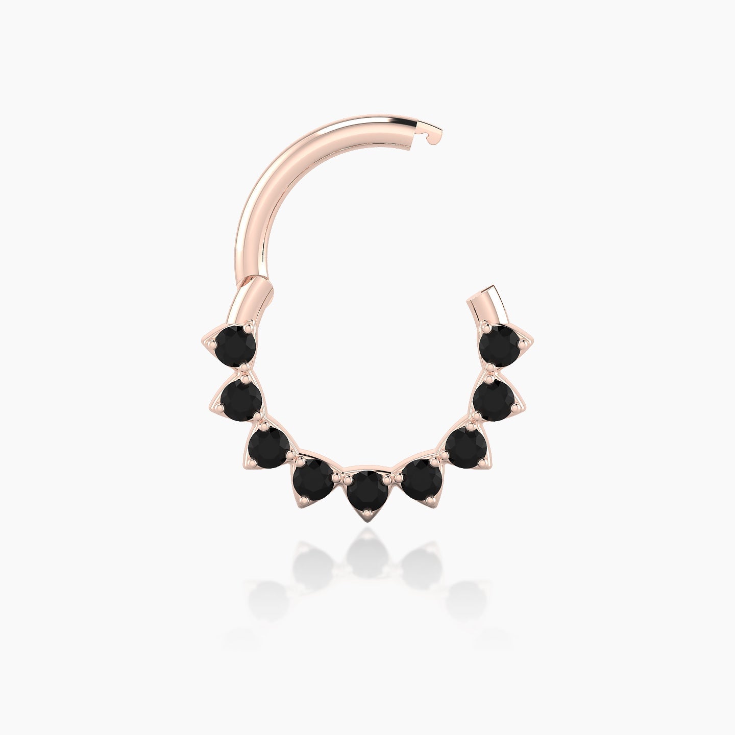 Uma | 18k Rose Gold 8 mm Black Diamond Septum Piercing