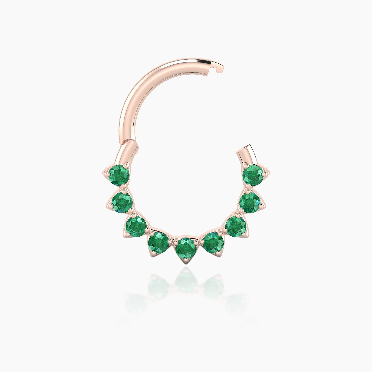 Uma | 18k Rose Gold 8 mm Emerald Septum Piercing