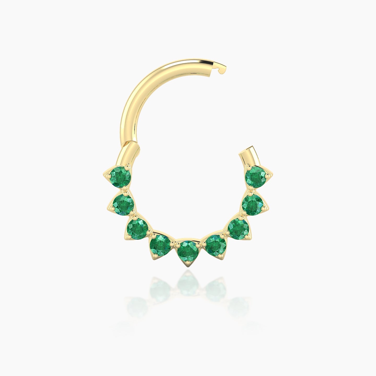 Uma | 18k Yellow Gold 8 mm Emerald Septum Piercing