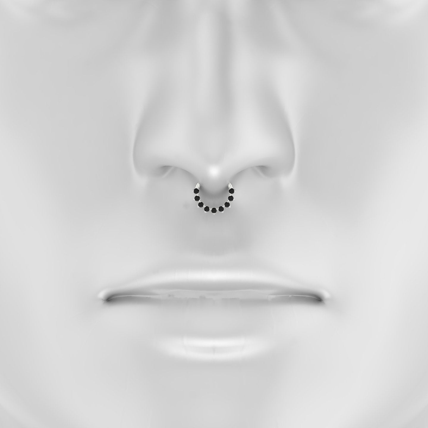 Uma | 18k White Gold 8 mm Black Diamond Septum Piercing
