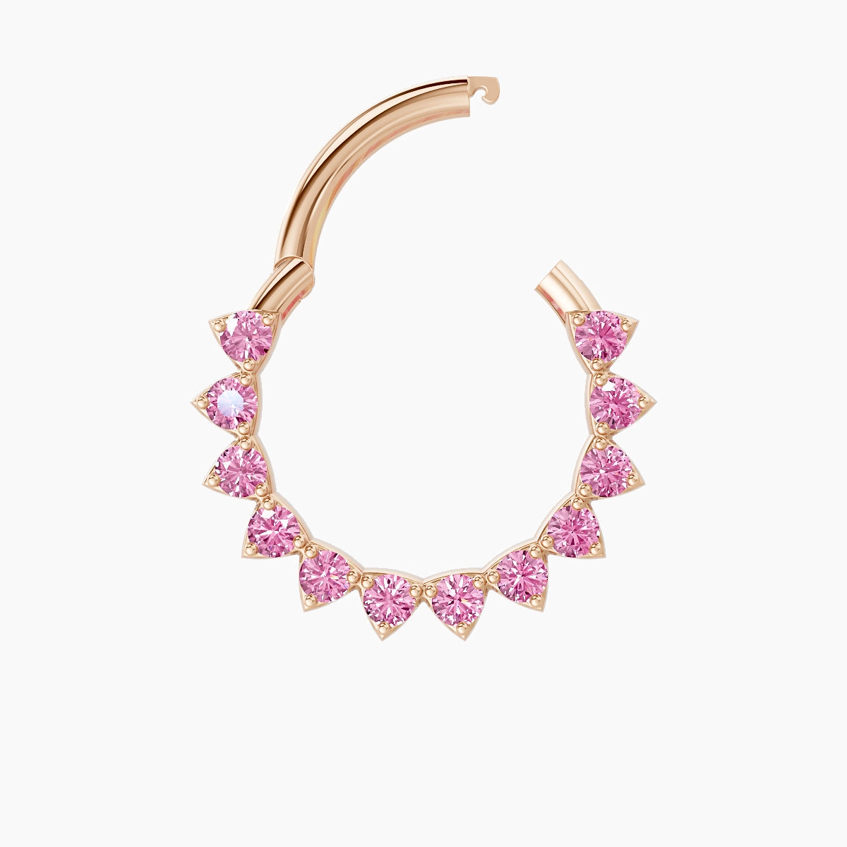 Uma | 18k Rose Gold 9.5 mm Pink Sapphire Daith Piercing