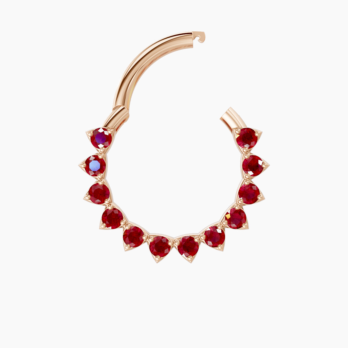 Uma | 18k Rose Gold 9.5 mm Ruby Daith Piercing