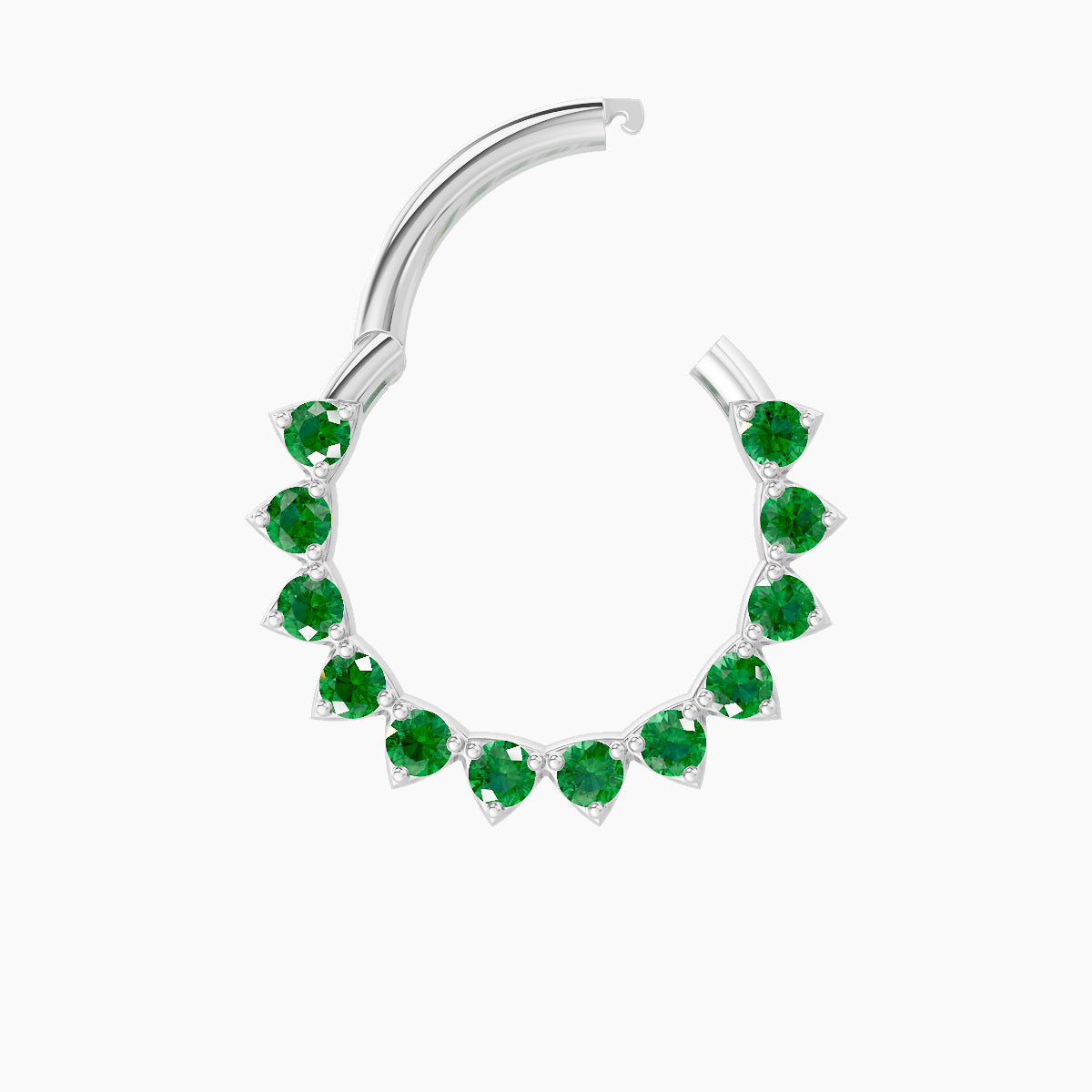 Uma | 18k White Gold 9.5 mm Emerald Daith Piercing