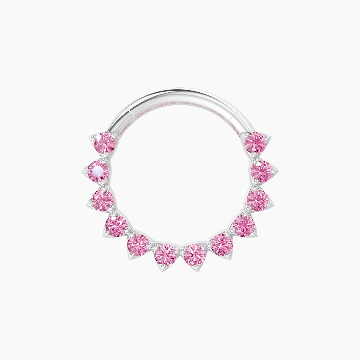 Uma | 18k White Gold 9.5 mm Pink Sapphire Daith Piercing