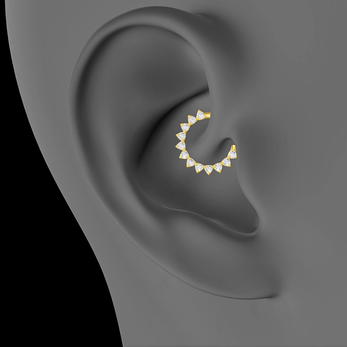 Uma | 18k Yellow Gold 9.5 mm Diamond Daith Piercing
