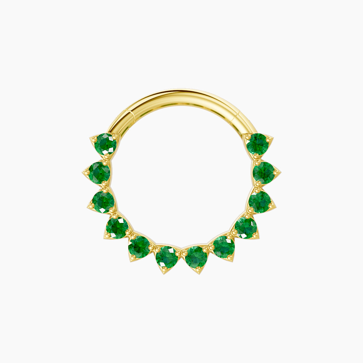 Uma | 18k Yellow Gold 9.5 mm Emerald Daith Piercing