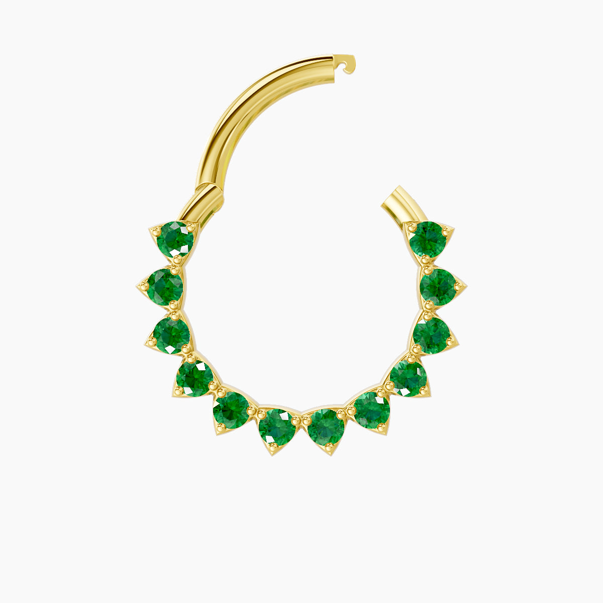 Uma | 18k Yellow Gold 9.5 mm Emerald Daith Piercing