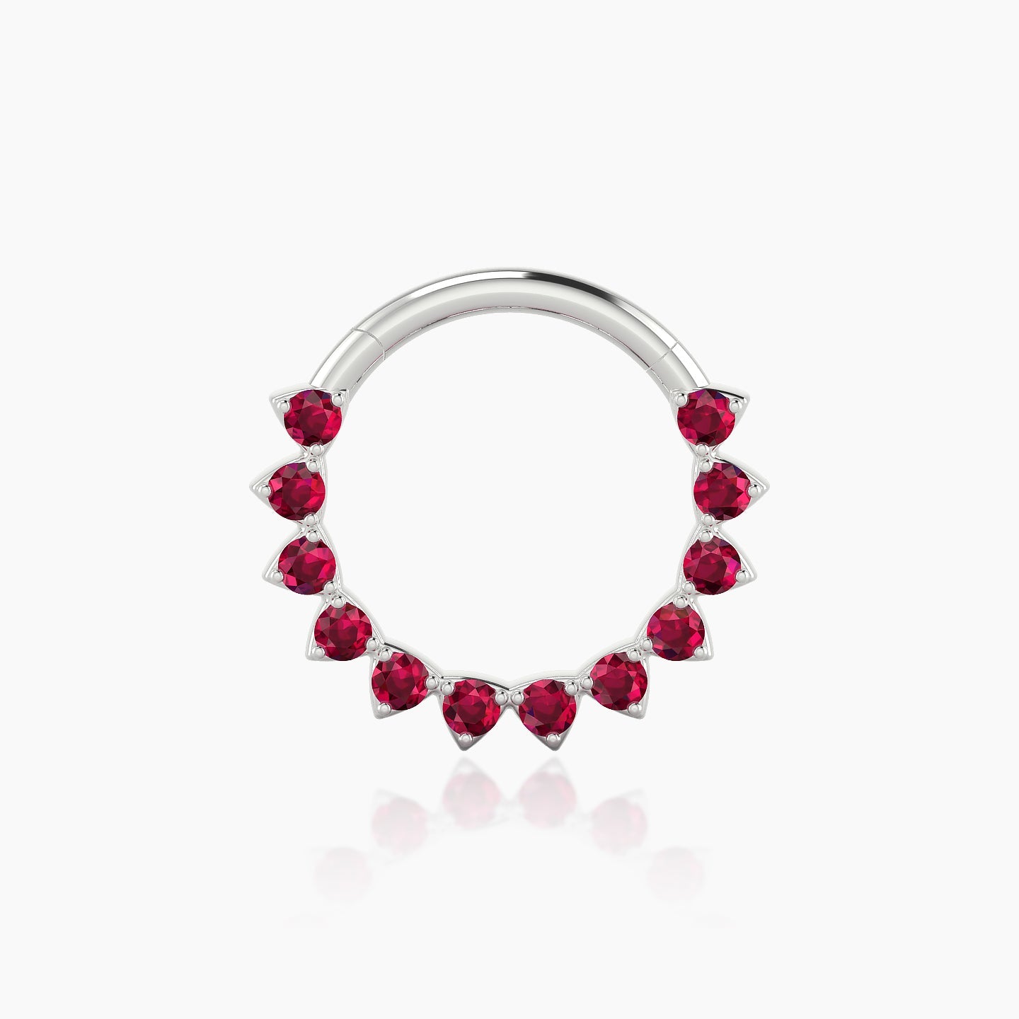 Uma | 18k White Gold 9.5 mm Ruby Daith Piercing