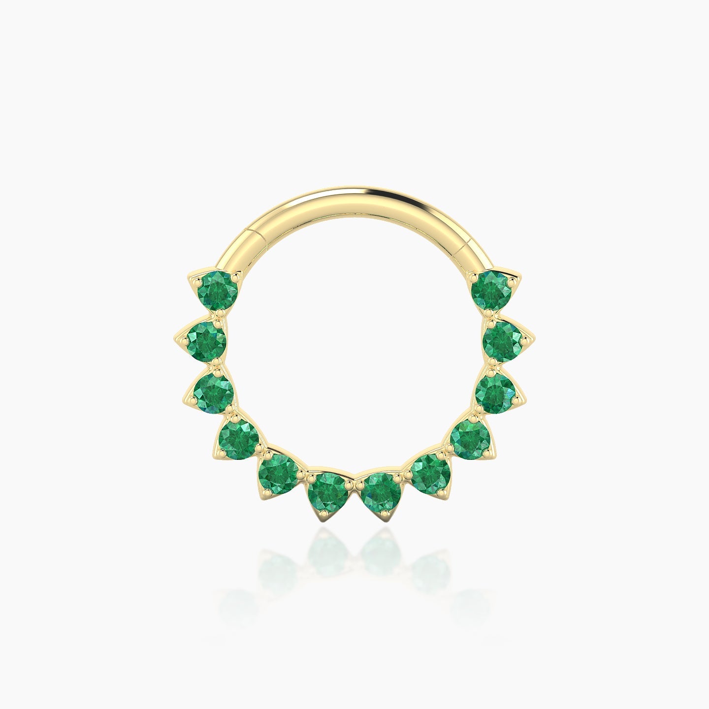 Uma | 18k Yellow Gold 9.5 mm Emerald Daith Piercing