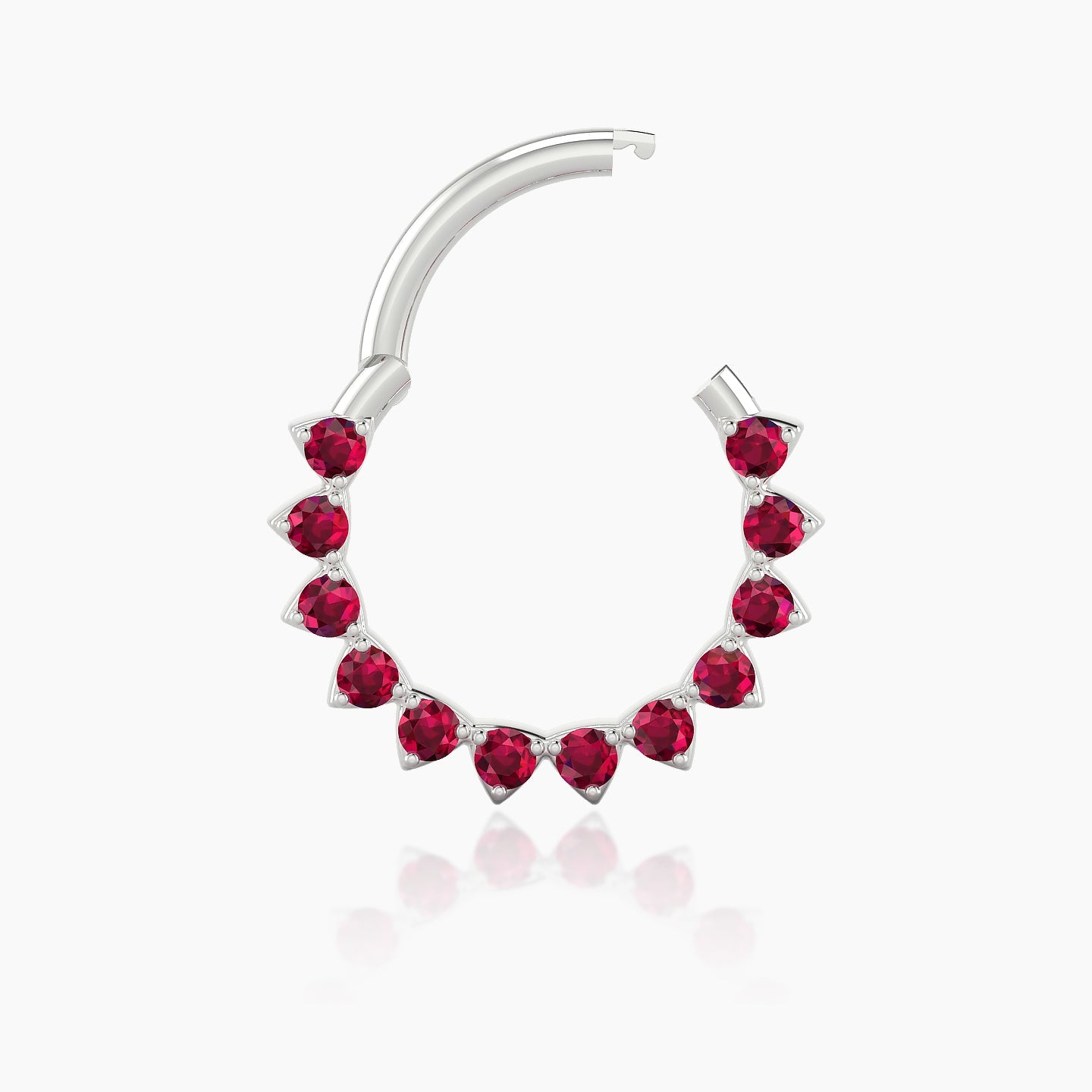 Uma | 18k White Gold 9.5 mm Ruby Daith Piercing