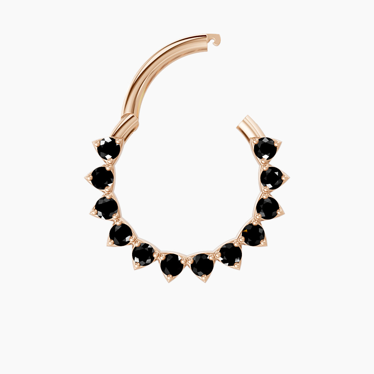 Uma | 18k Rose Gold 9.5 mm Black Diamond Septum Piercing