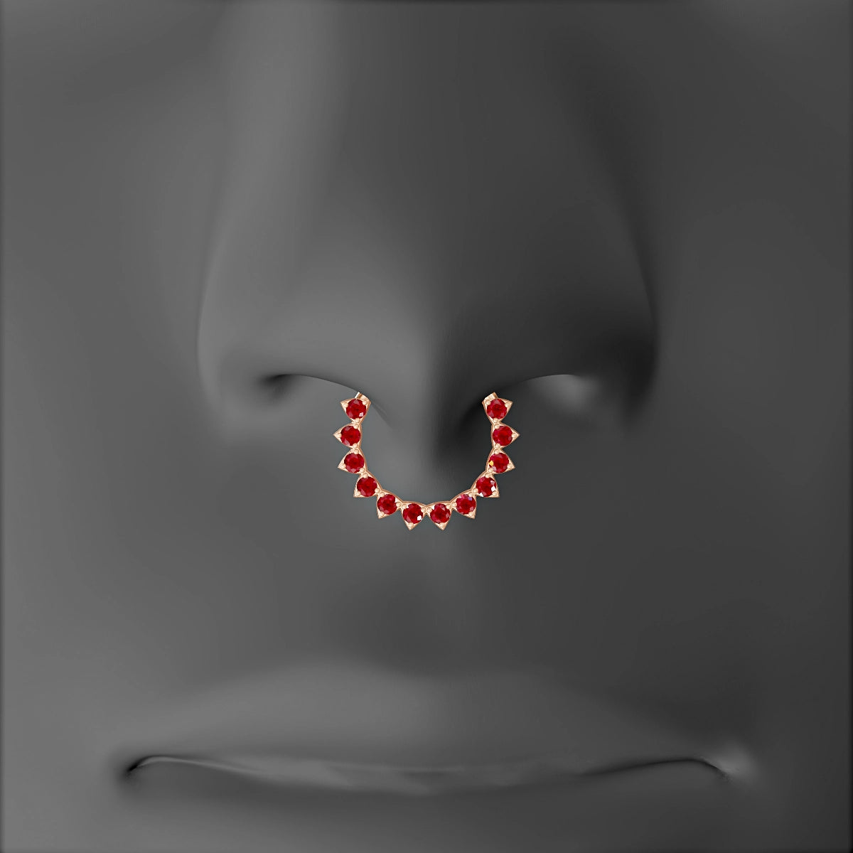 Uma | 18k Rose Gold 9.5 mm Ruby Septum Piercing