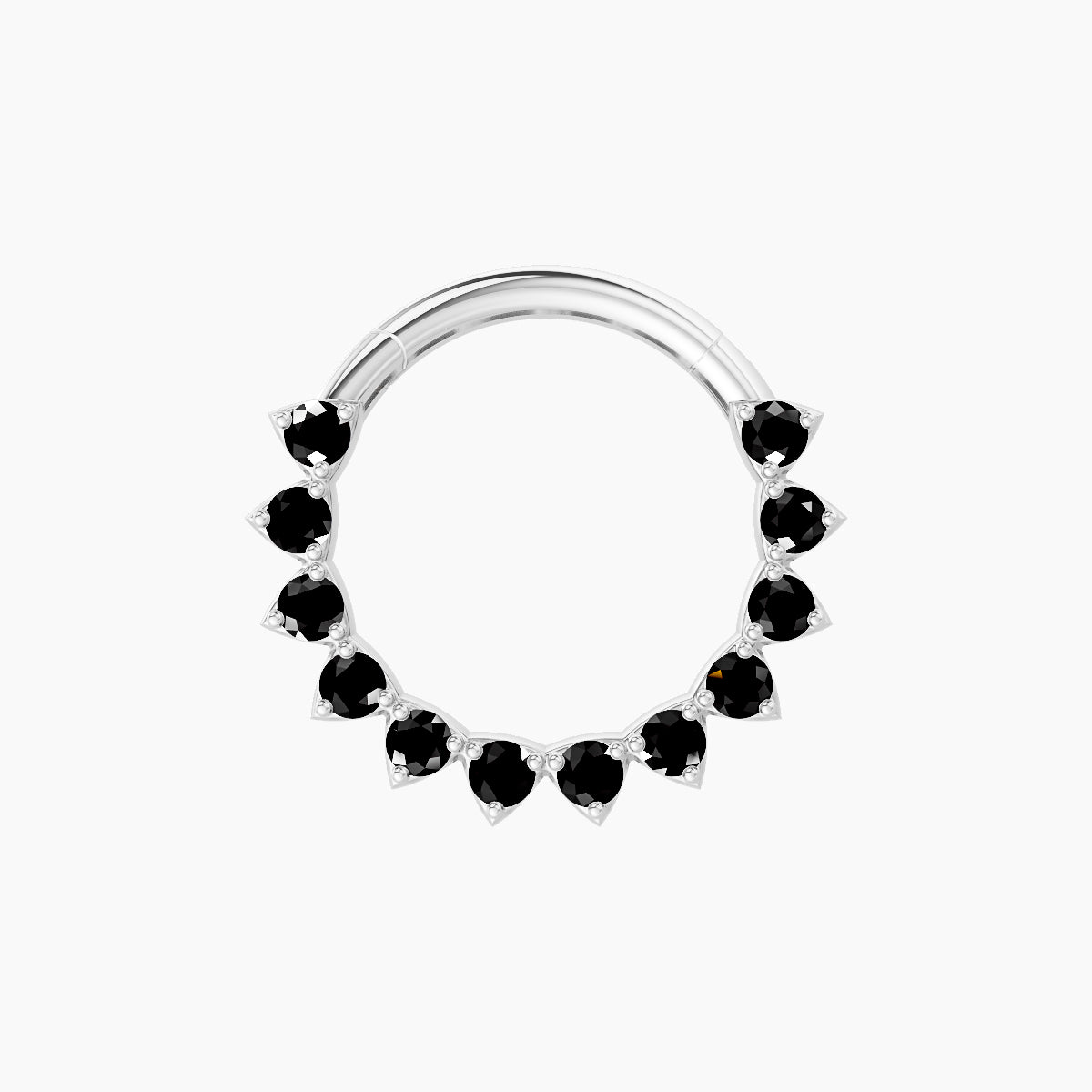 Uma | 18k White Gold 9.5 mm Black Diamond Septum Piercing