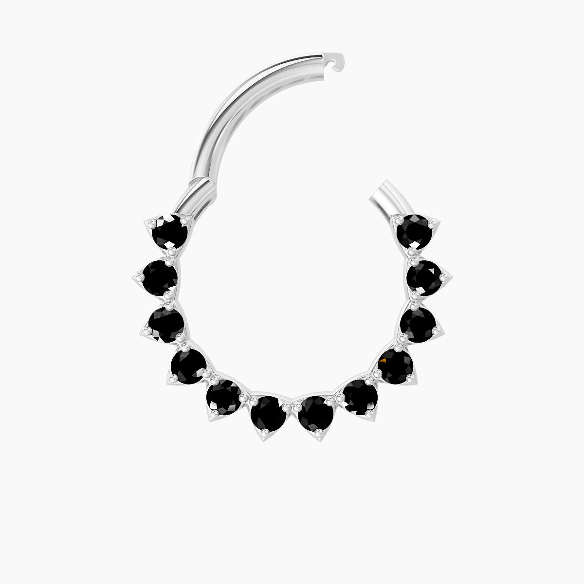 Uma | 18k White Gold 9.5 mm Black Diamond Septum Piercing