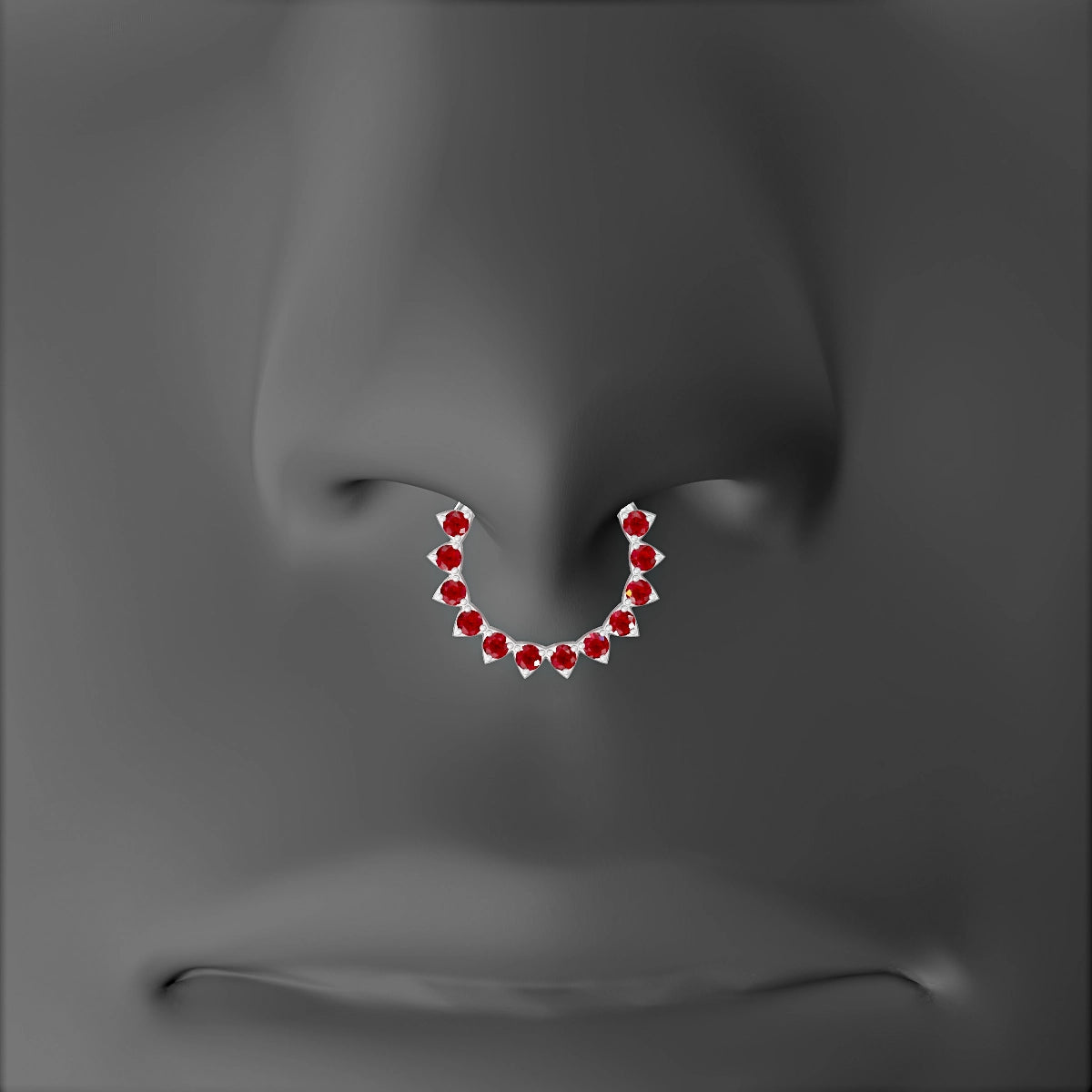 Uma | 18k White Gold 9.5 mm Ruby Septum Piercing