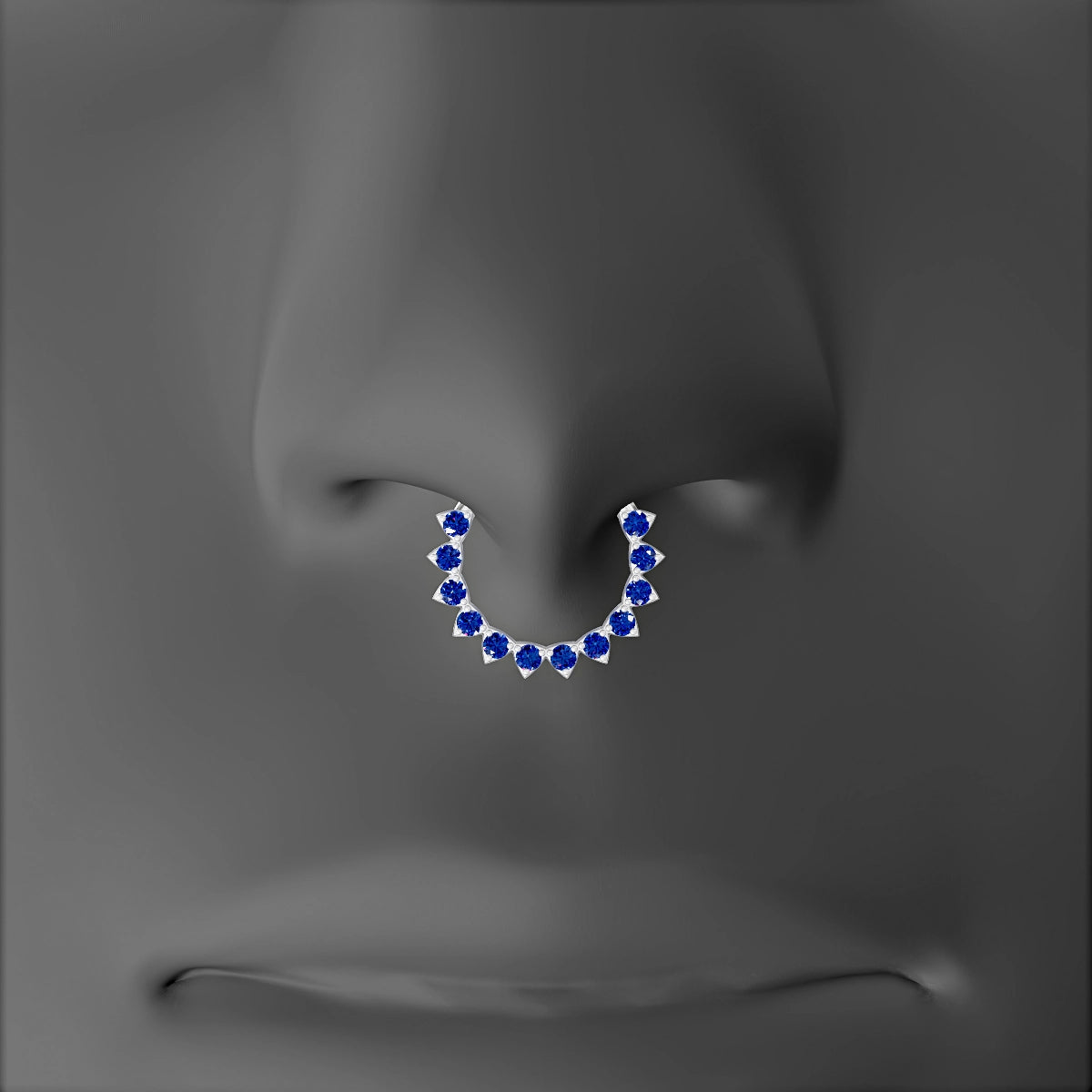 Uma | 18k White Gold 9.5 mm Sapphire Septum Piercing