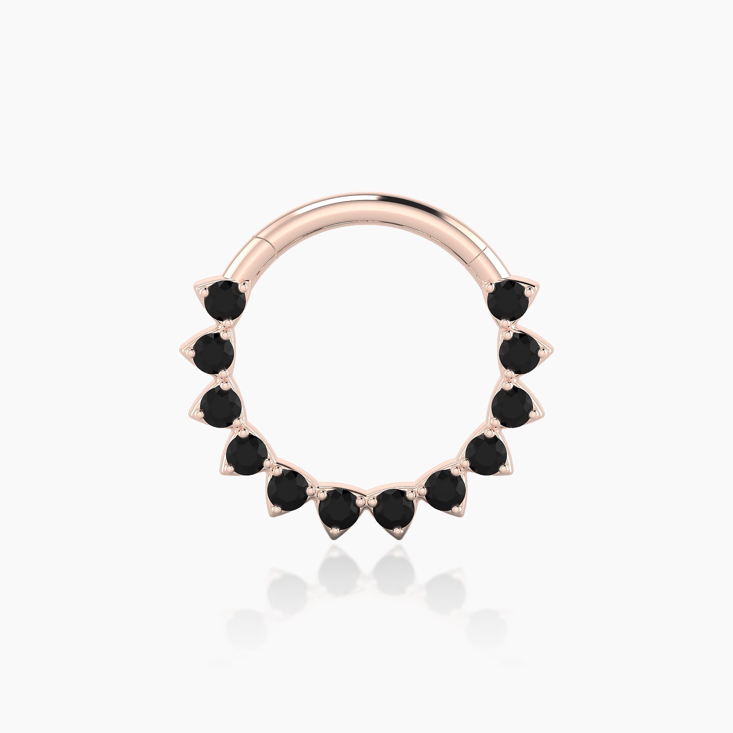 Uma | 18k Rose Gold 9.5 mm Black Diamond Septum Piercing