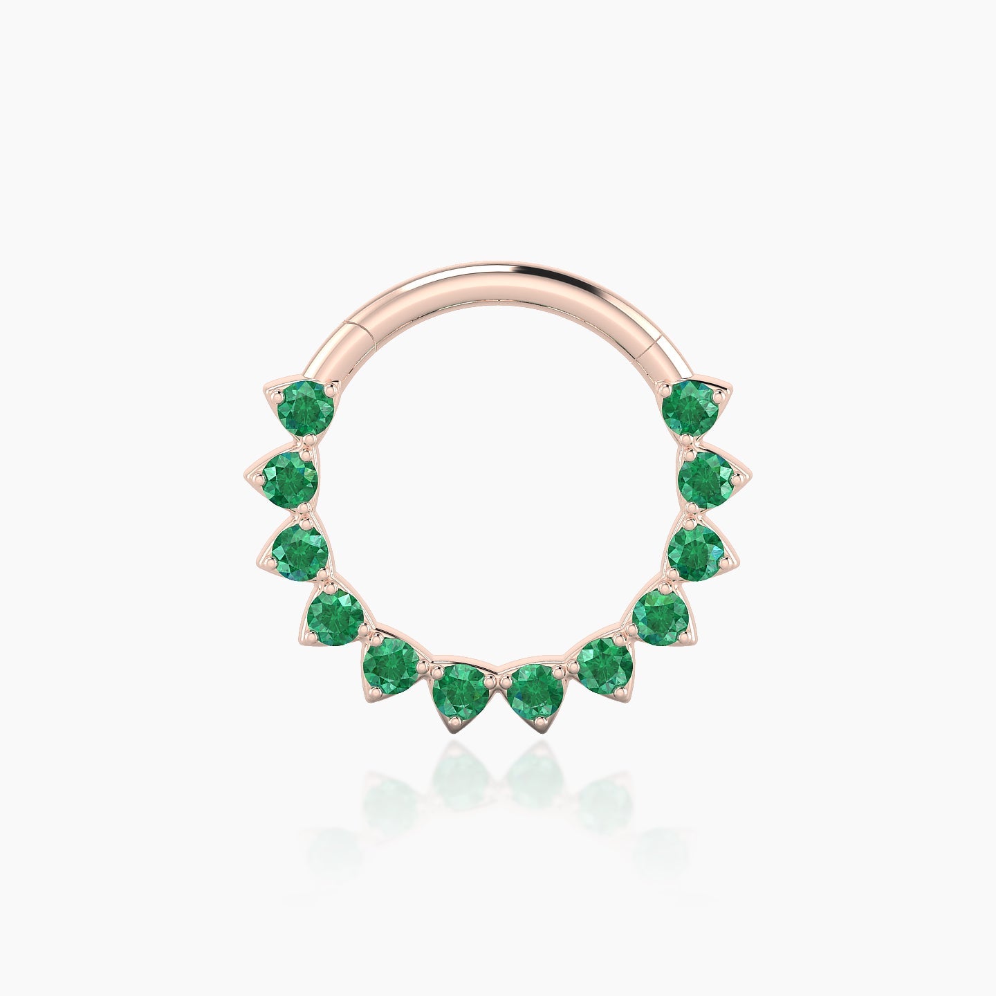 Uma | 18k Rose Gold 9.5 mm Emerald Septum Piercing