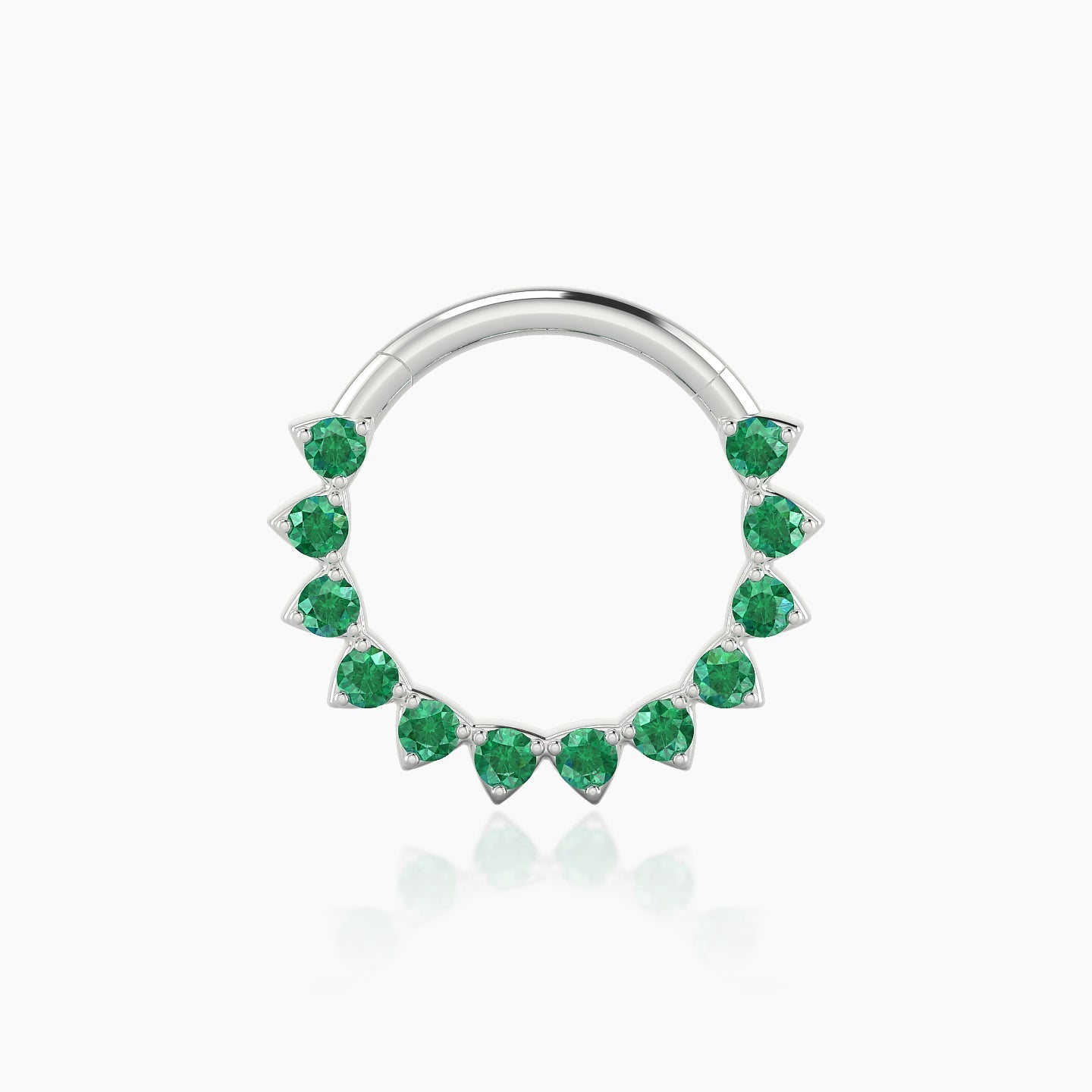 Uma | 18k White Gold 9.5 mm Emerald Septum Piercing