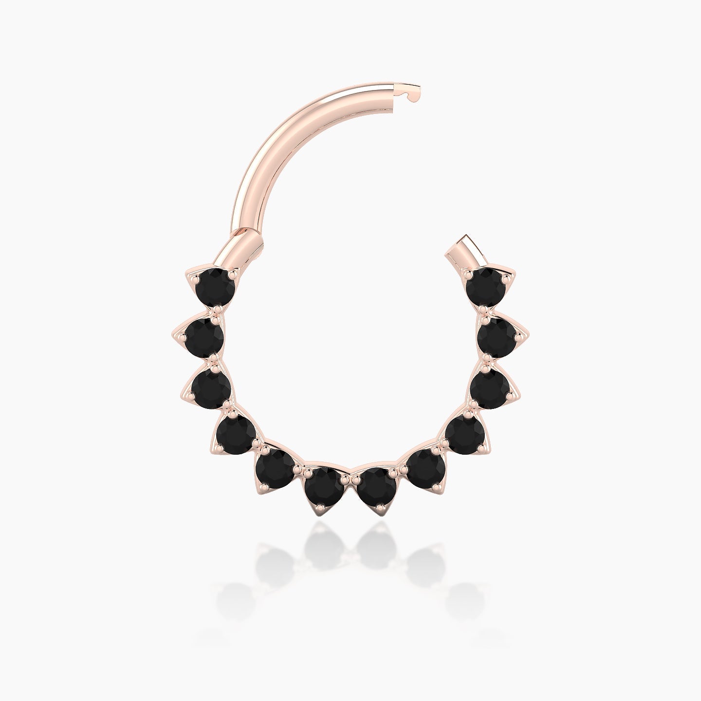 Uma | 18k Rose Gold 9.5 mm Black Diamond Septum Piercing