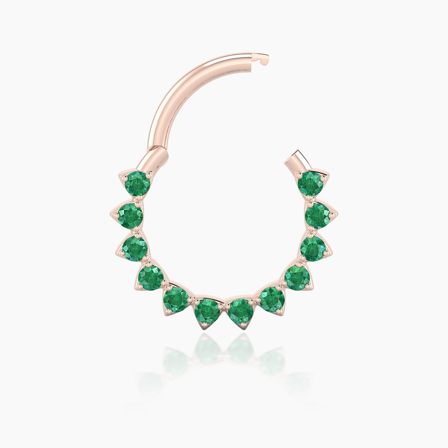 Uma | 18k Rose Gold 9.5 mm Emerald Septum Piercing