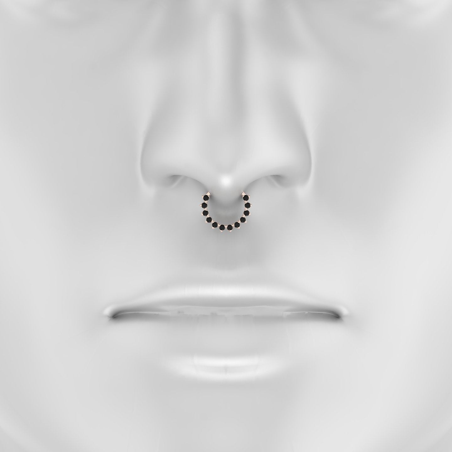 Uma | 18k Rose Gold 9.5 mm Black Diamond Septum Piercing