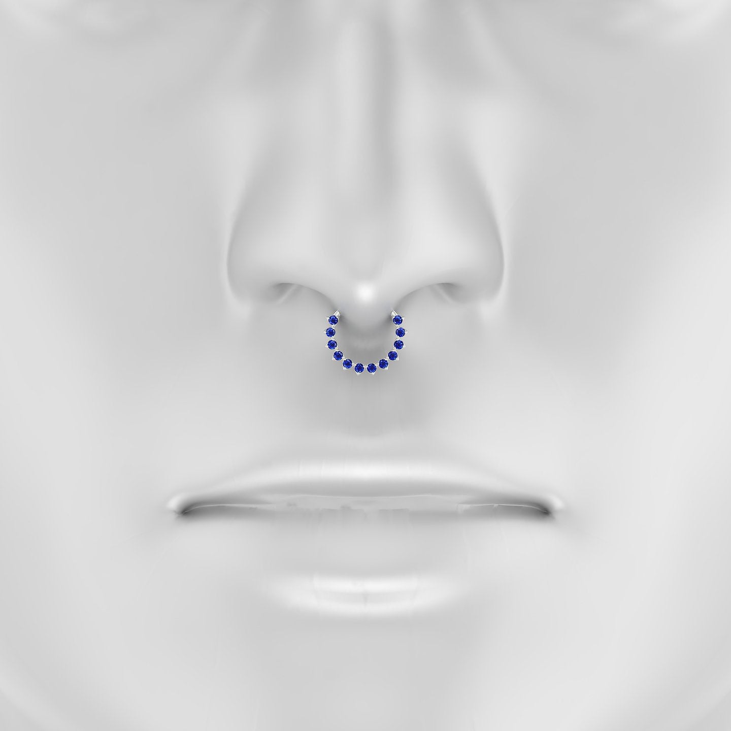 Uma | 18k White Gold 9.5 mm Sapphire Septum Piercing