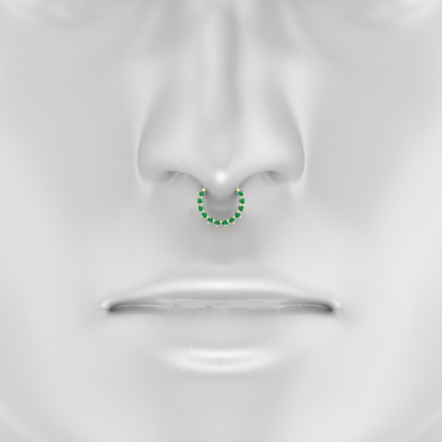 Uma | 18k Yellow Gold 9.5 mm Emerald Septum Piercing