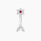 Vela | Flower Ruby & Diamond Rook Piercing