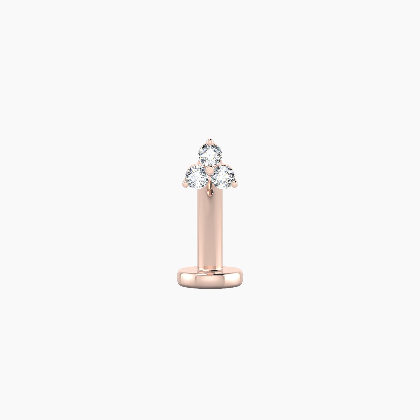 Venus | 18k Rose Gold 3 mm 10 mm Trilogy Diamond Floating Navel Piercing