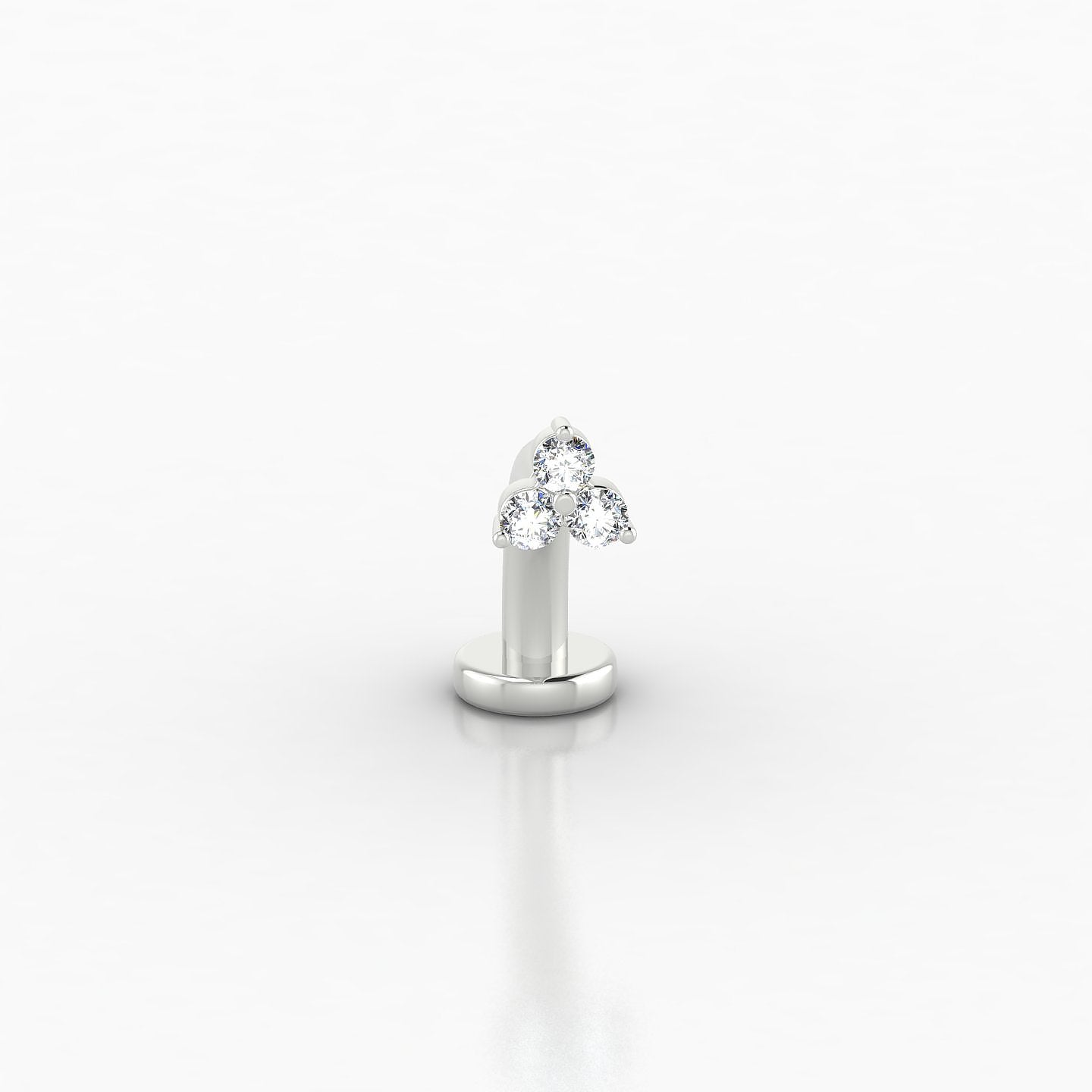 Venus | 18k White Gold 10 mm 3 mm Trilogy Diamond Floating Navel Piercing