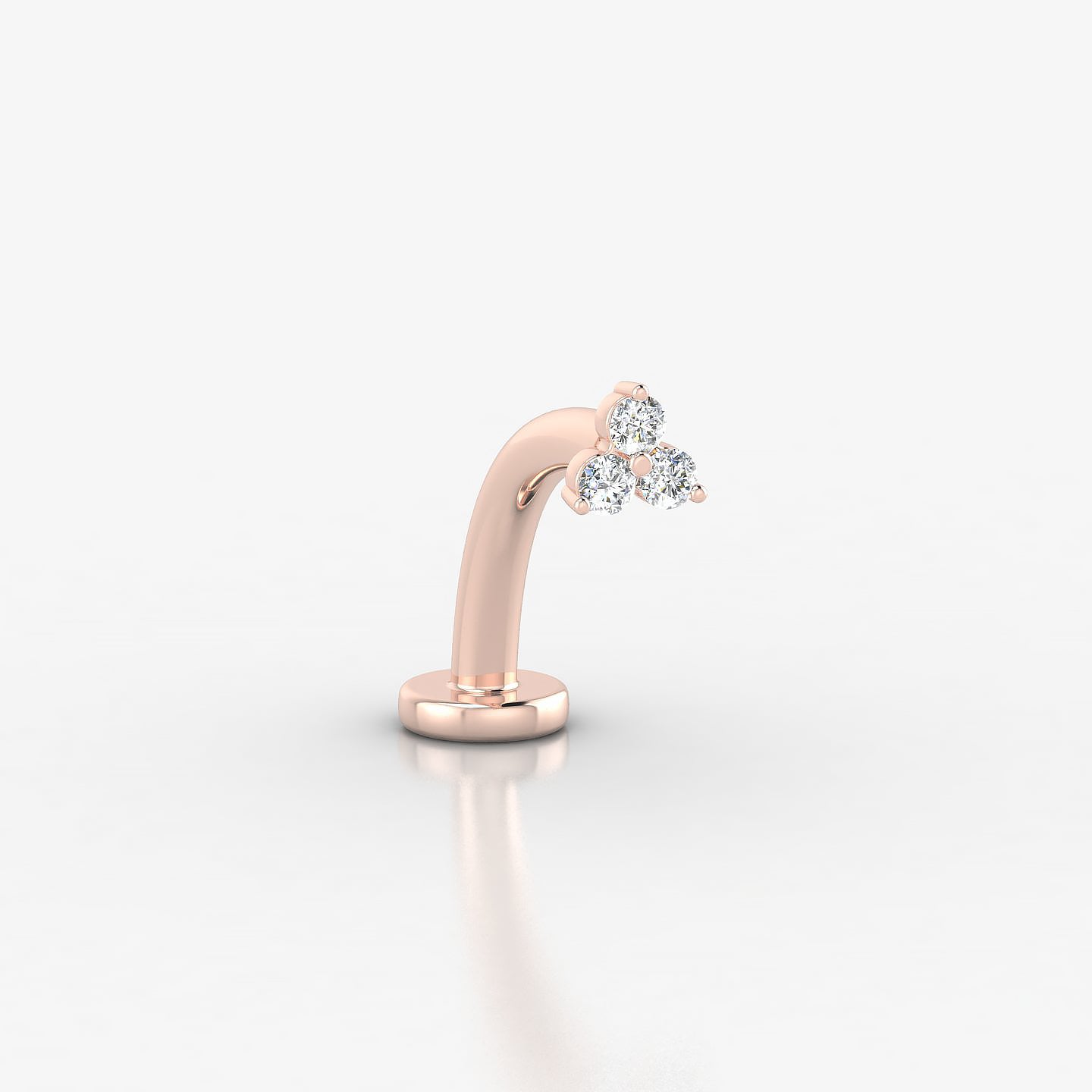 Venus | 18k Rose Gold 3 mm 10 mm Trilogy Diamond Floating Navel Piercing