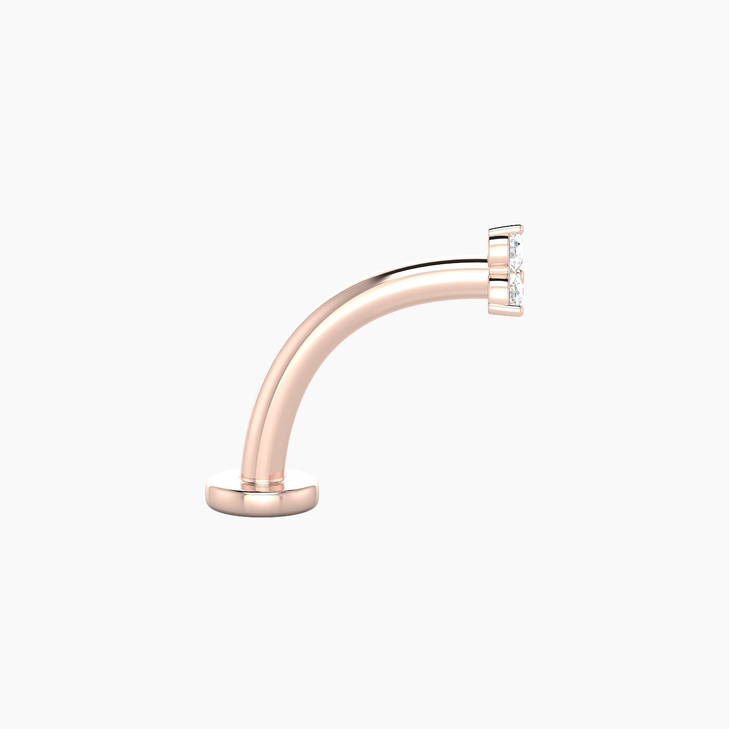 Venus | 18k Rose Gold 3 mm 10 mm Trilogy Diamond Floating Navel Piercing