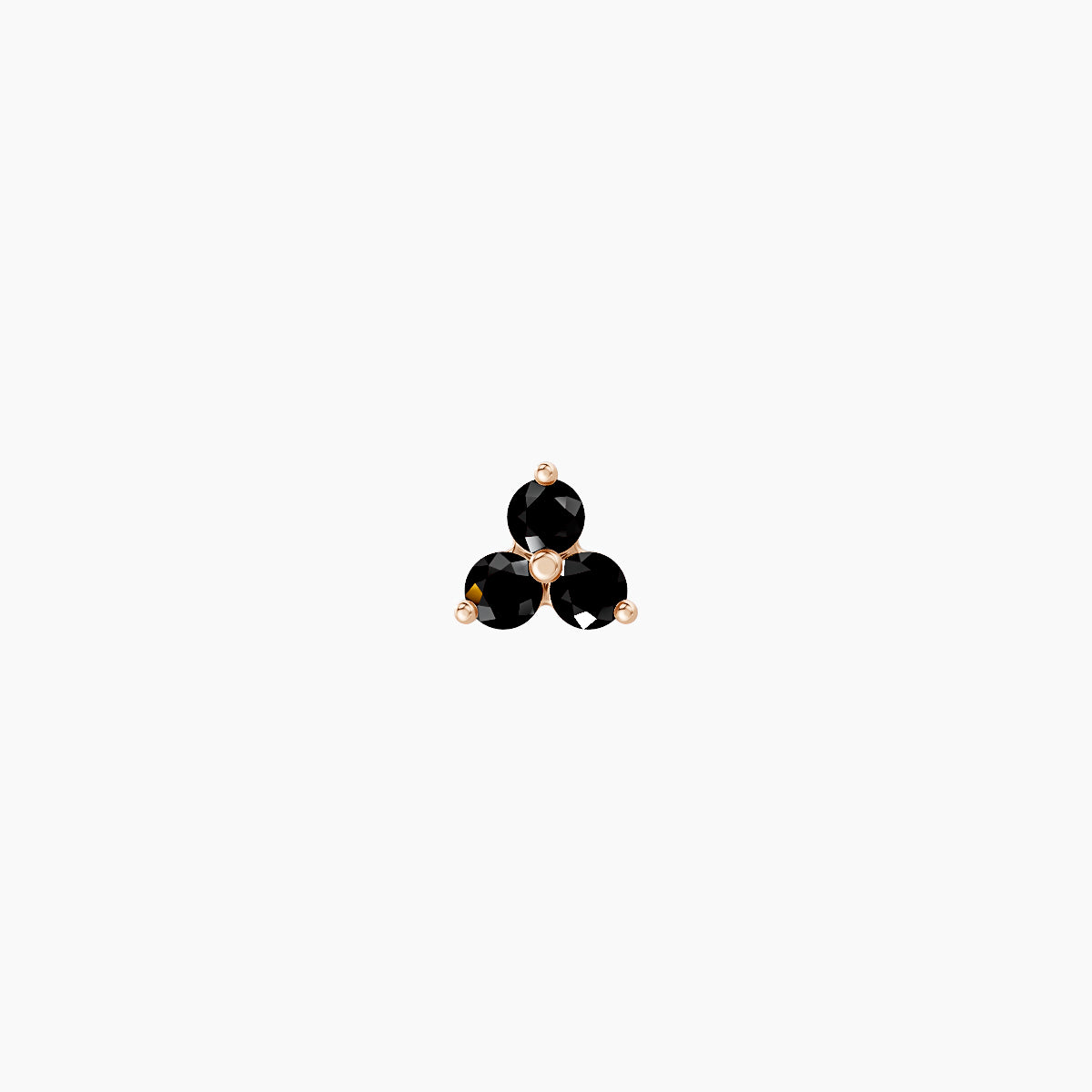 Venus | 18k Rose Gold 5 mm 3 mm Trilogy Black Diamond Nose Piercing