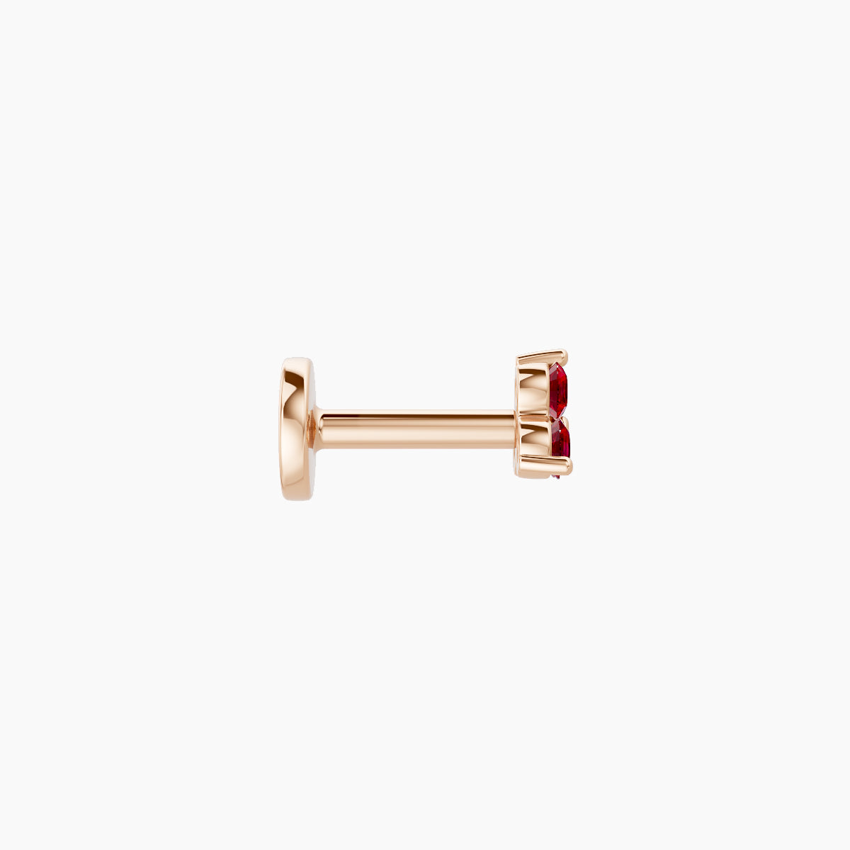 Venus | 18k Rose Gold 5 mm 3.5 mm Trilogy Ruby Nose Piercing