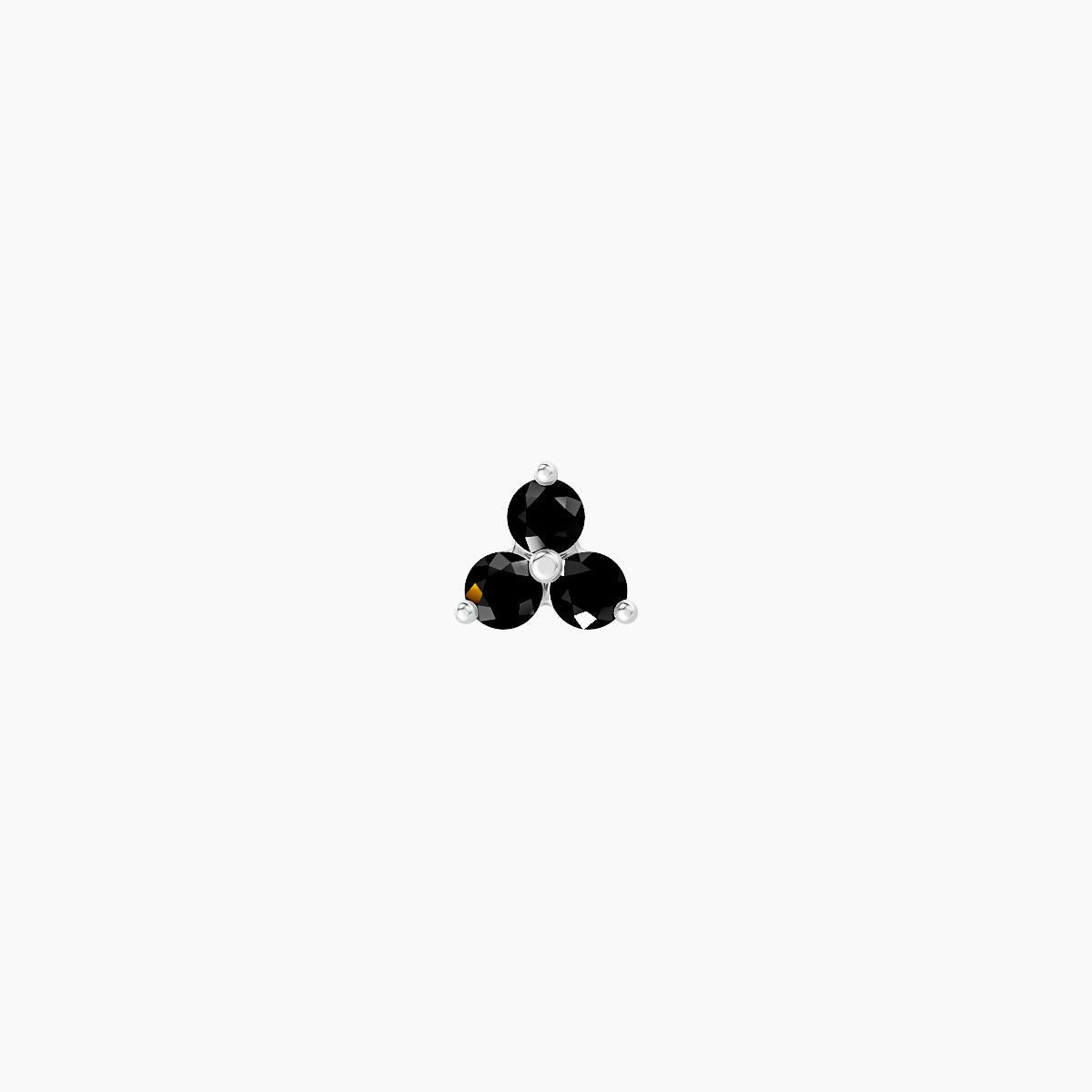 Venus | 18k White Gold 5 mm 3 mm Trilogy Black Diamond Nose Piercing