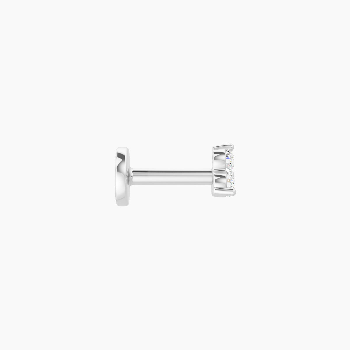 Venus | 18k White Gold 3.5 mm 5 mm Trilogy Diamond Nose Piercing