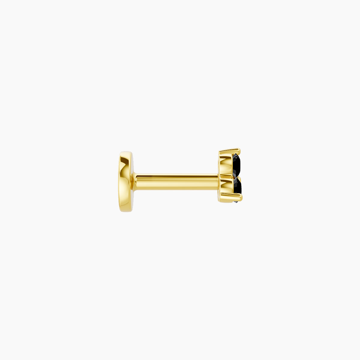 Venus | 18k Yellow Gold 5 mm 3 mm Trilogy Black Diamond Nose Piercing