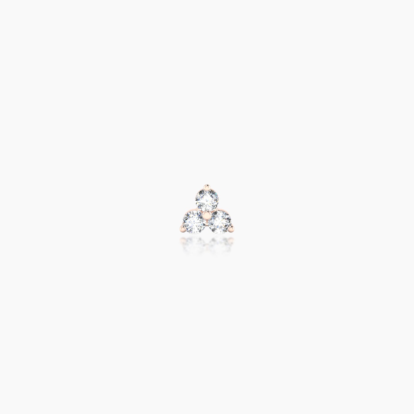 Venus | 18k Rose Gold 3 mm 5 mm Trilogy Diamond Nostril Piercing