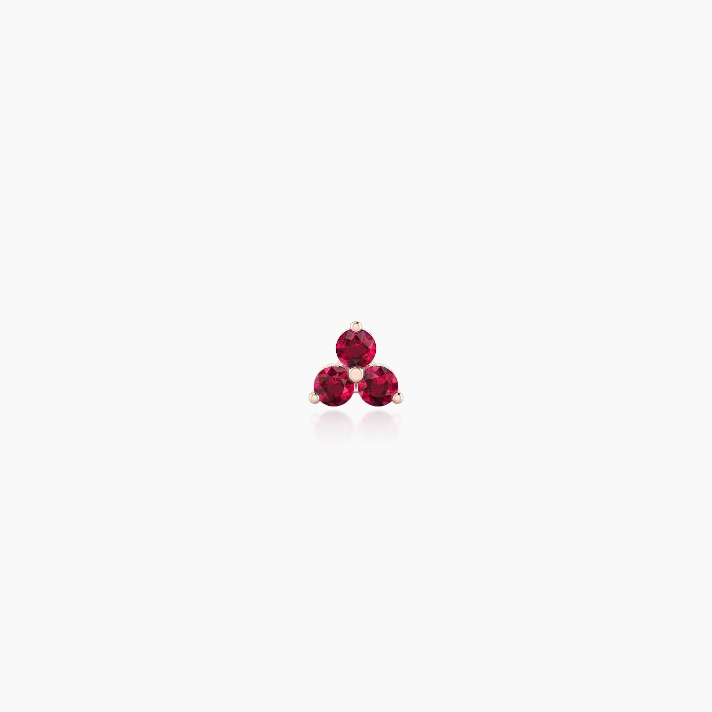 Venus | 18k Rose Gold 5 mm 3 mm Trilogy Ruby Nostril Piercing