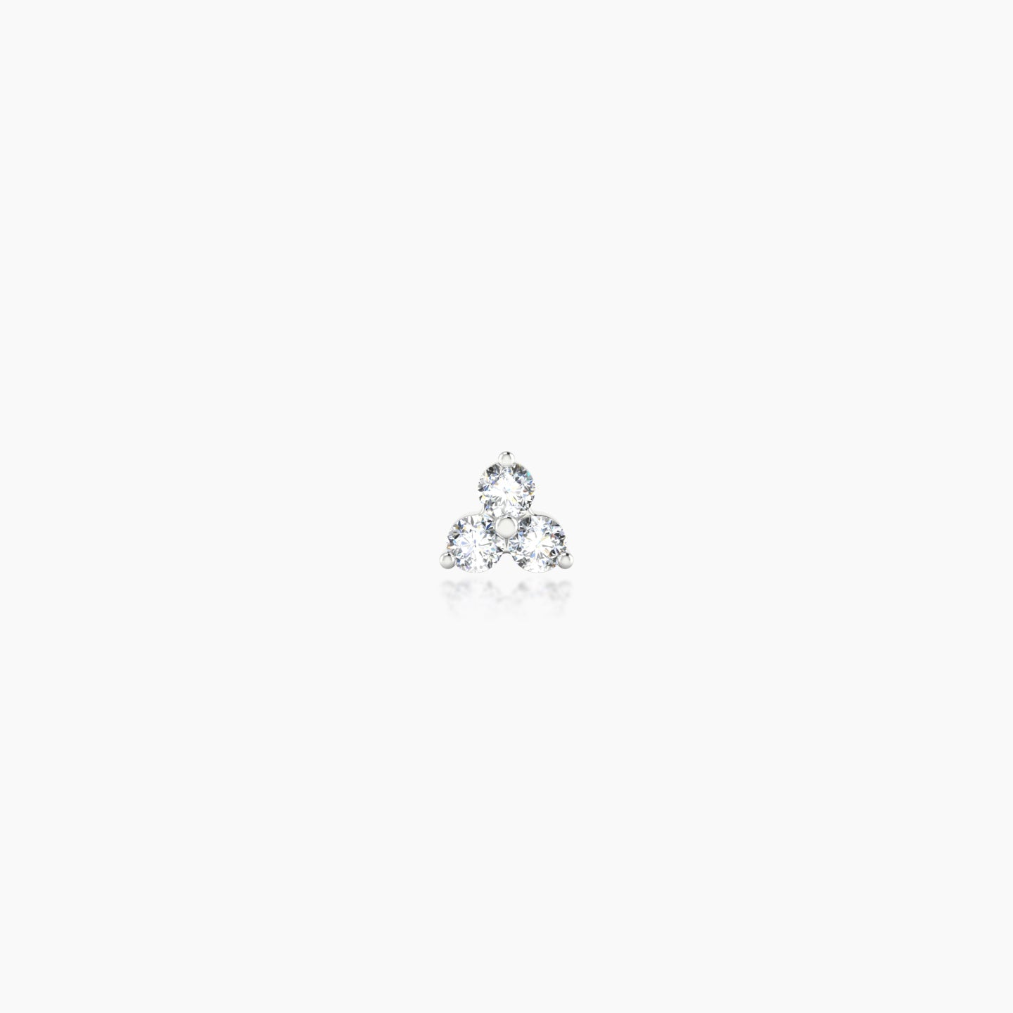 Venus | 18k White Gold 3 mm 5 mm Trilogy Diamond Nostril Piercing