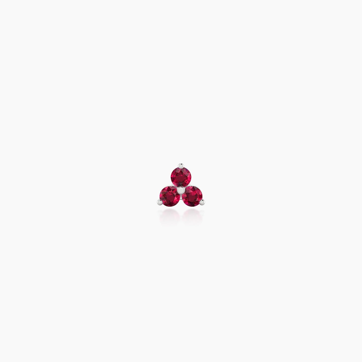 Venus | 18k White Gold 5 mm 3 mm Trilogy Ruby Nostril Piercing