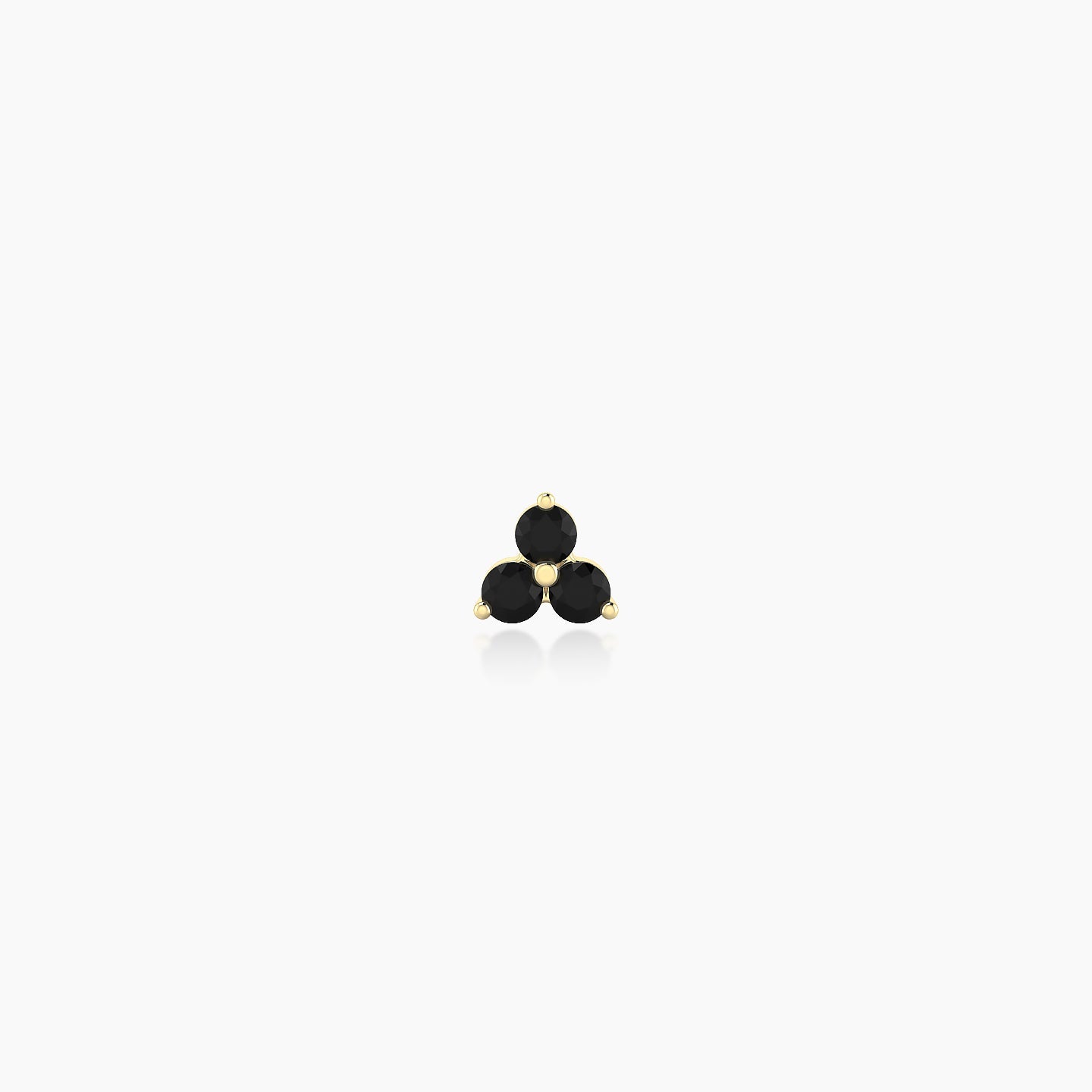 Venus | 18k Yellow Gold 5 mm 3 mm Trilogy Black Diamond Nostril Piercing