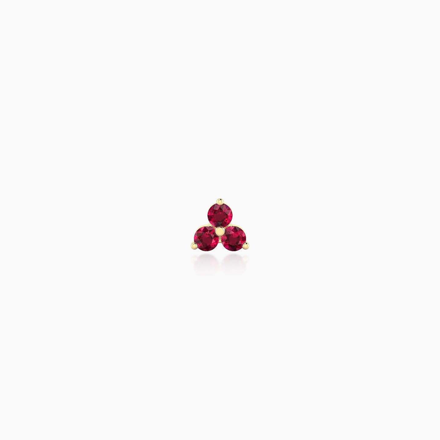 Venus | 18k Yellow Gold 5 mm 3 mm Trilogy Ruby Nostril Piercing