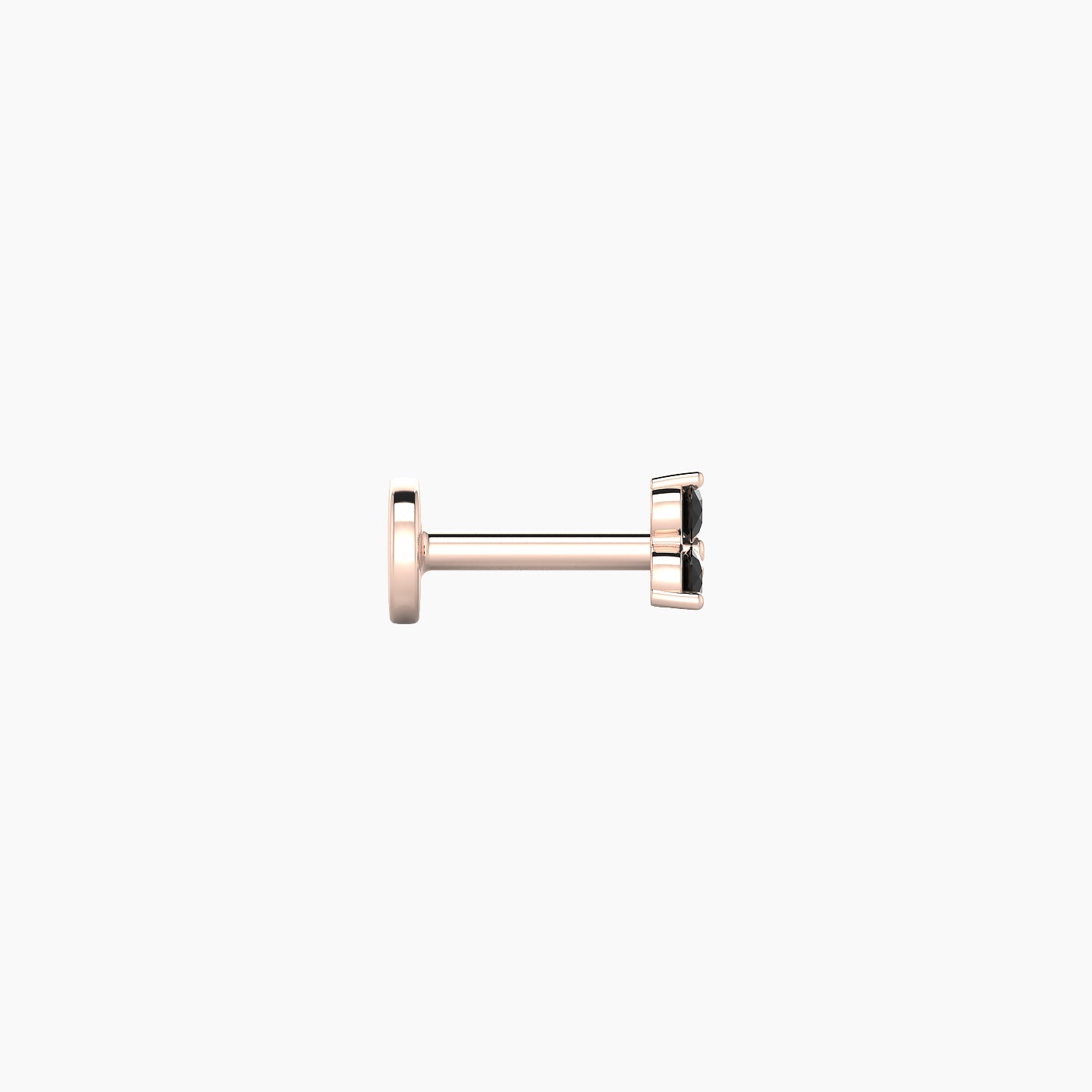 Venus | 18k Rose Gold 5 mm 3 mm Trilogy Black Diamond Nostril Piercing