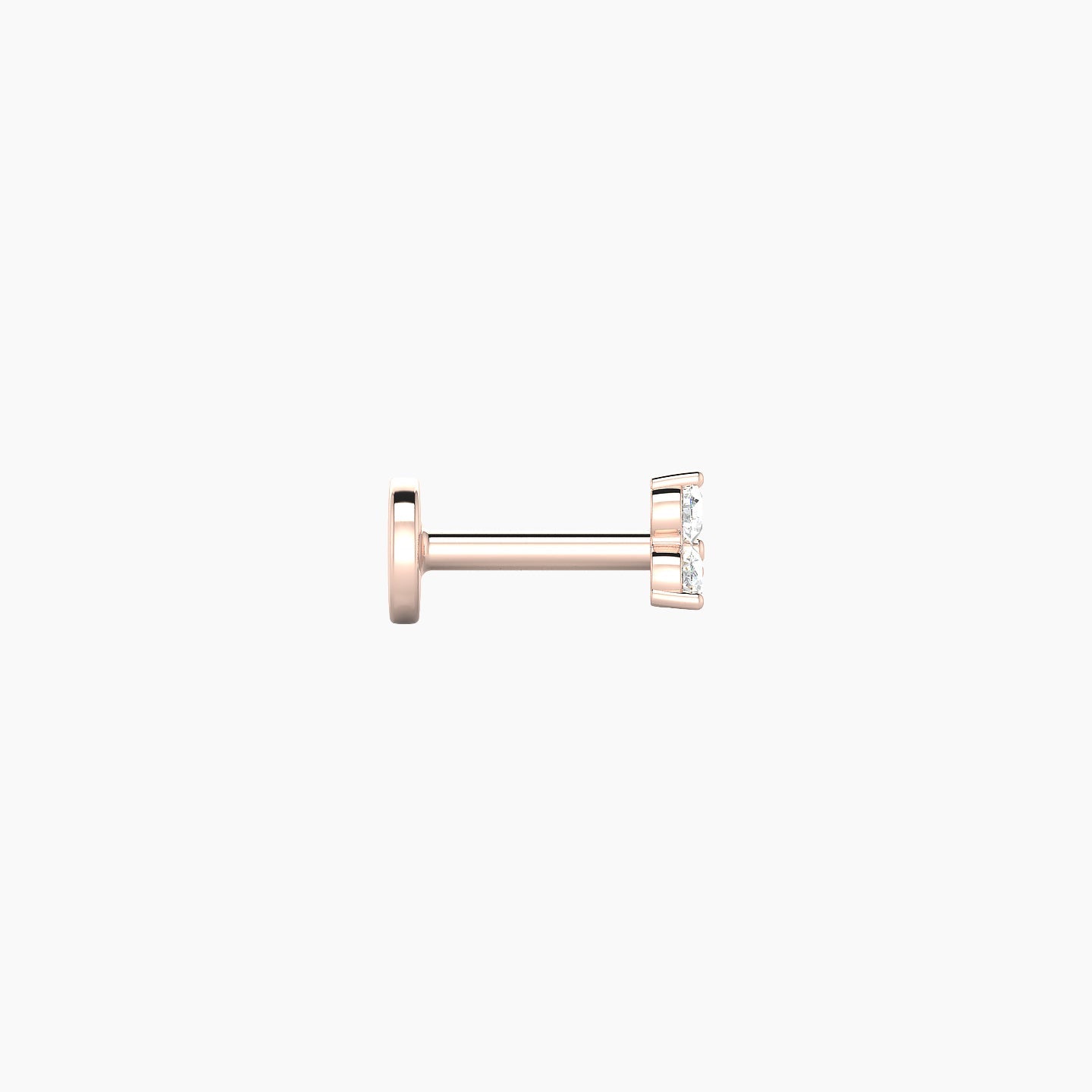 Venus | 18k Rose Gold 3 mm 5 mm Trilogy Diamond Nostril Piercing