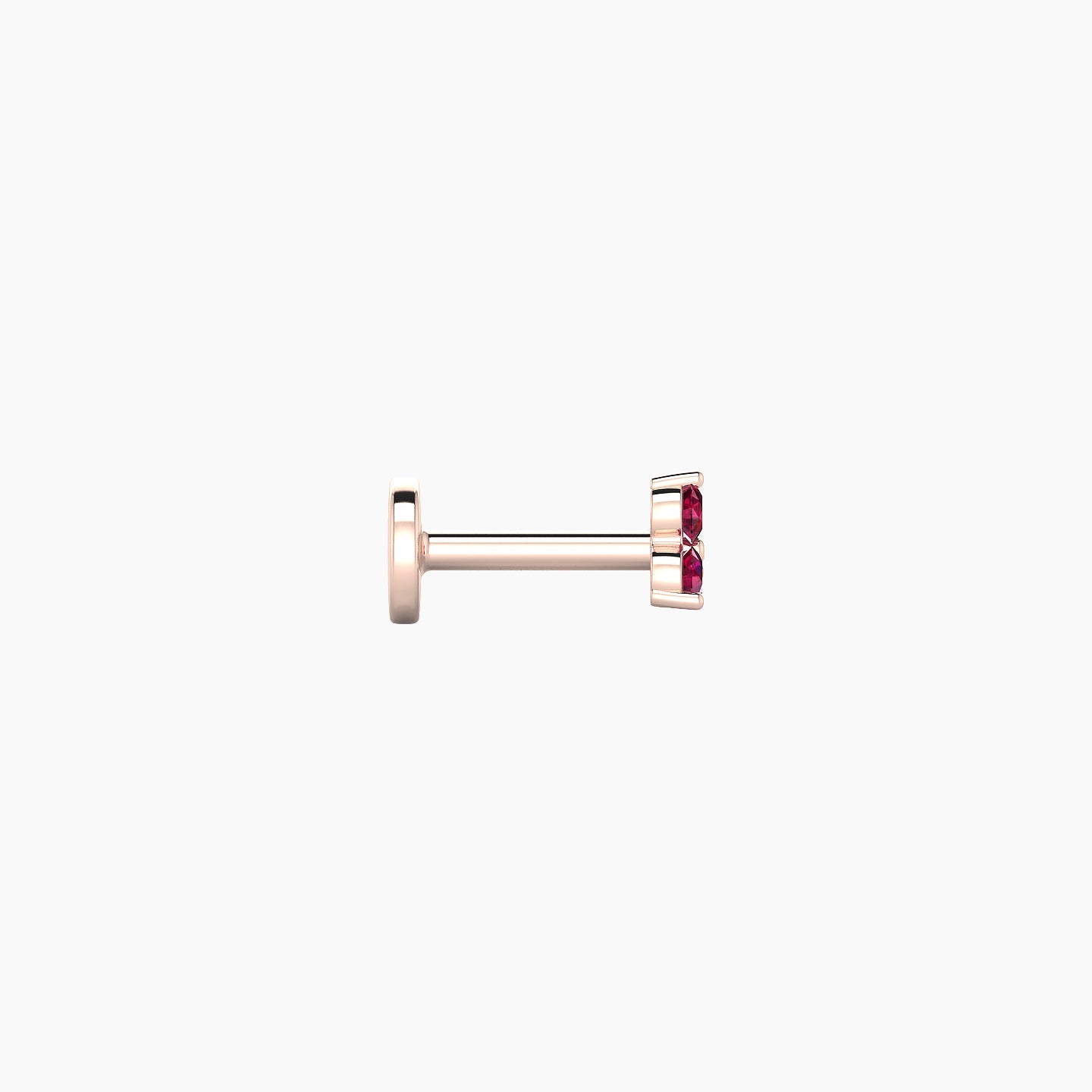 Venus | 18k Rose Gold 5 mm 3 mm Trilogy Ruby Nostril Piercing