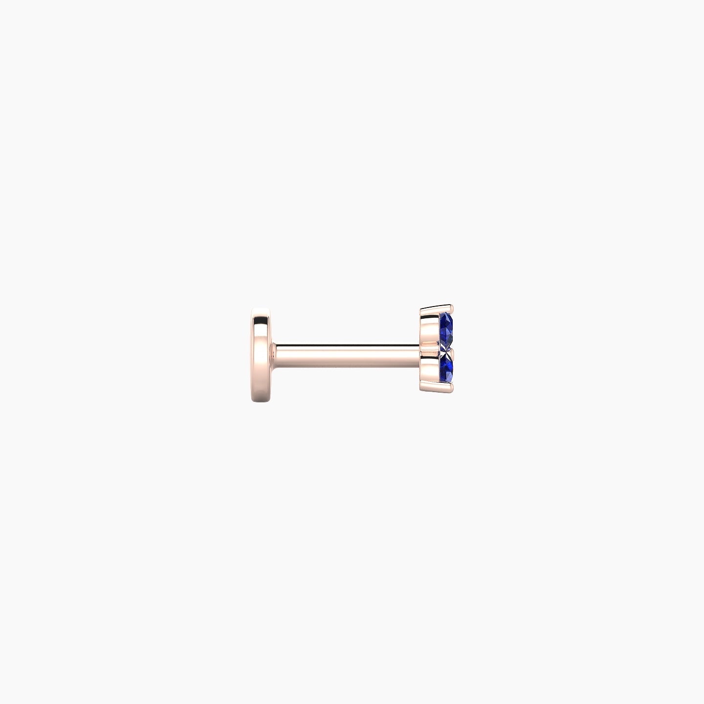 Venus | 18k Rose Gold 5 mm 3 mm Trilogy Sapphire Nostril Piercing